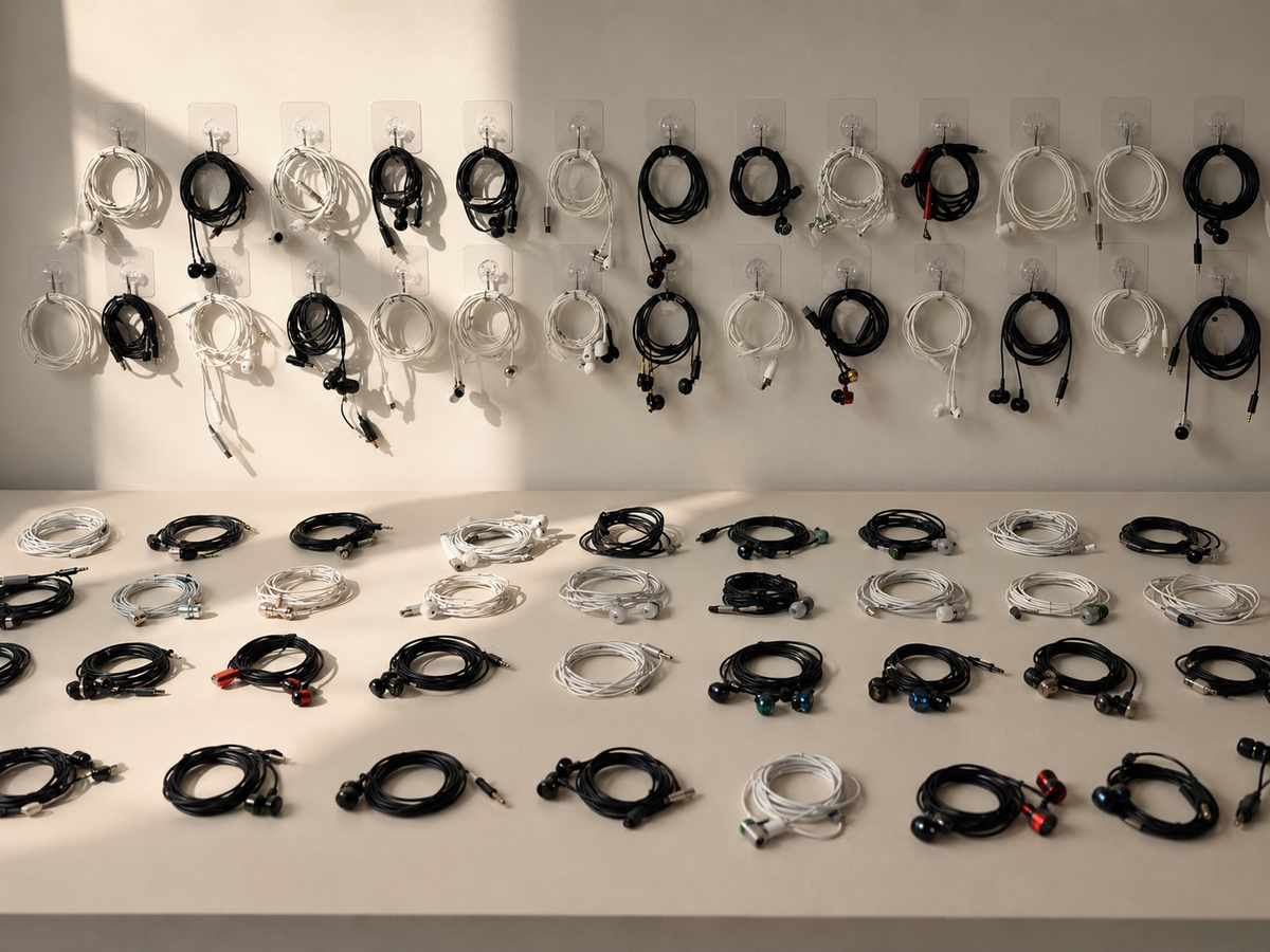 Collection of wired earphones during the decision phase