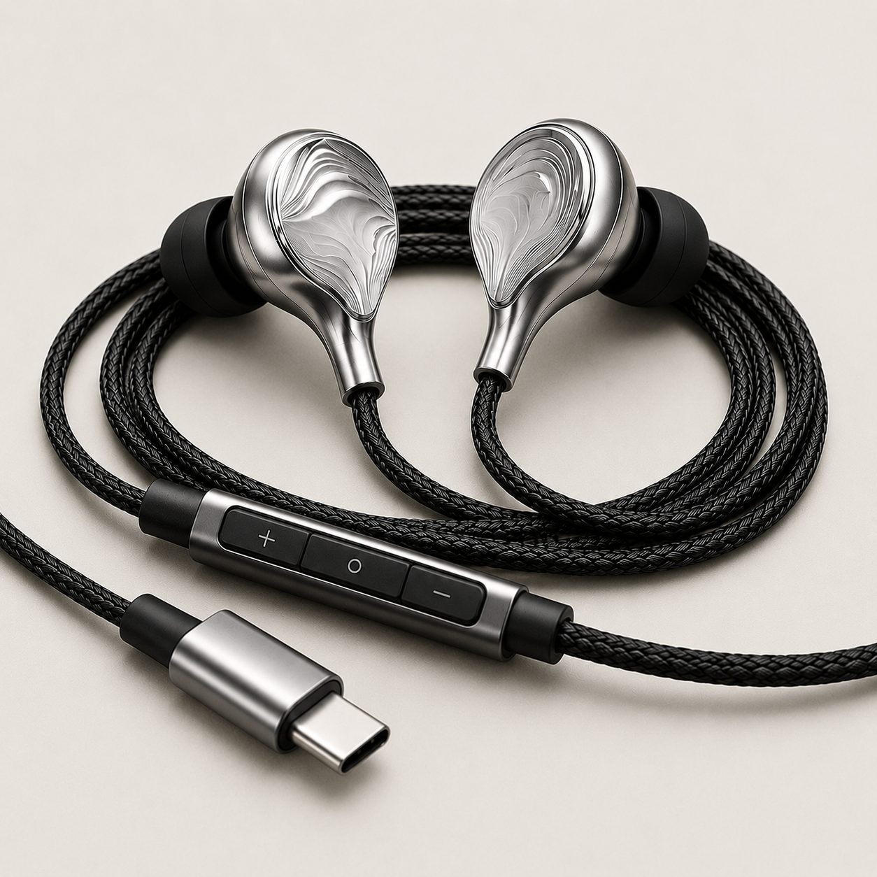 AUDR Tide Wired Earbuds – Brushed Metal Faceplate